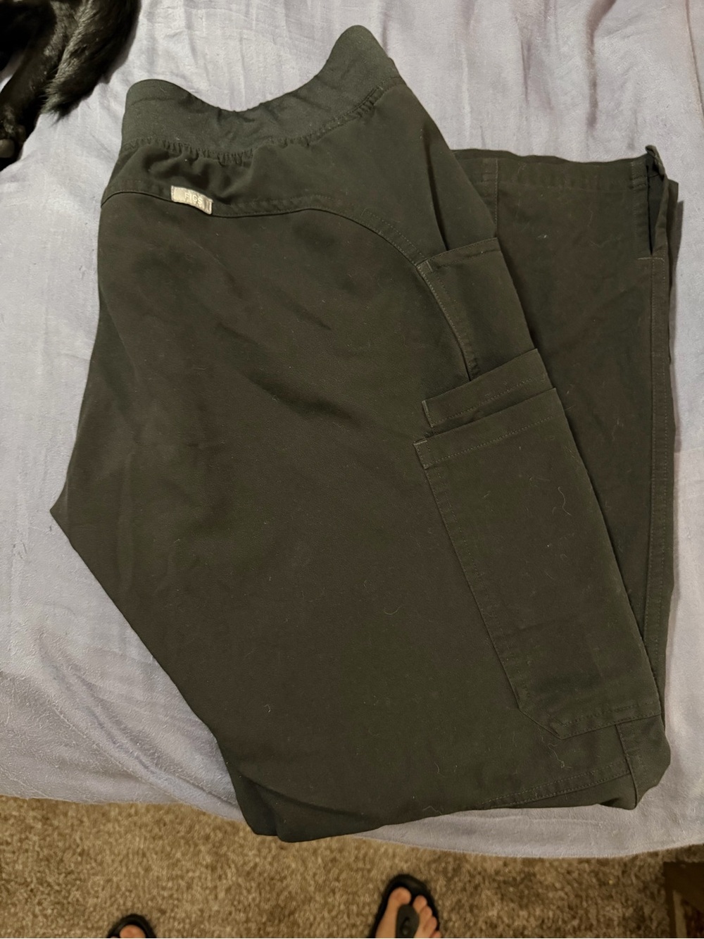 Figs women's Black Cargo Scrub Pants with Utility Pockets